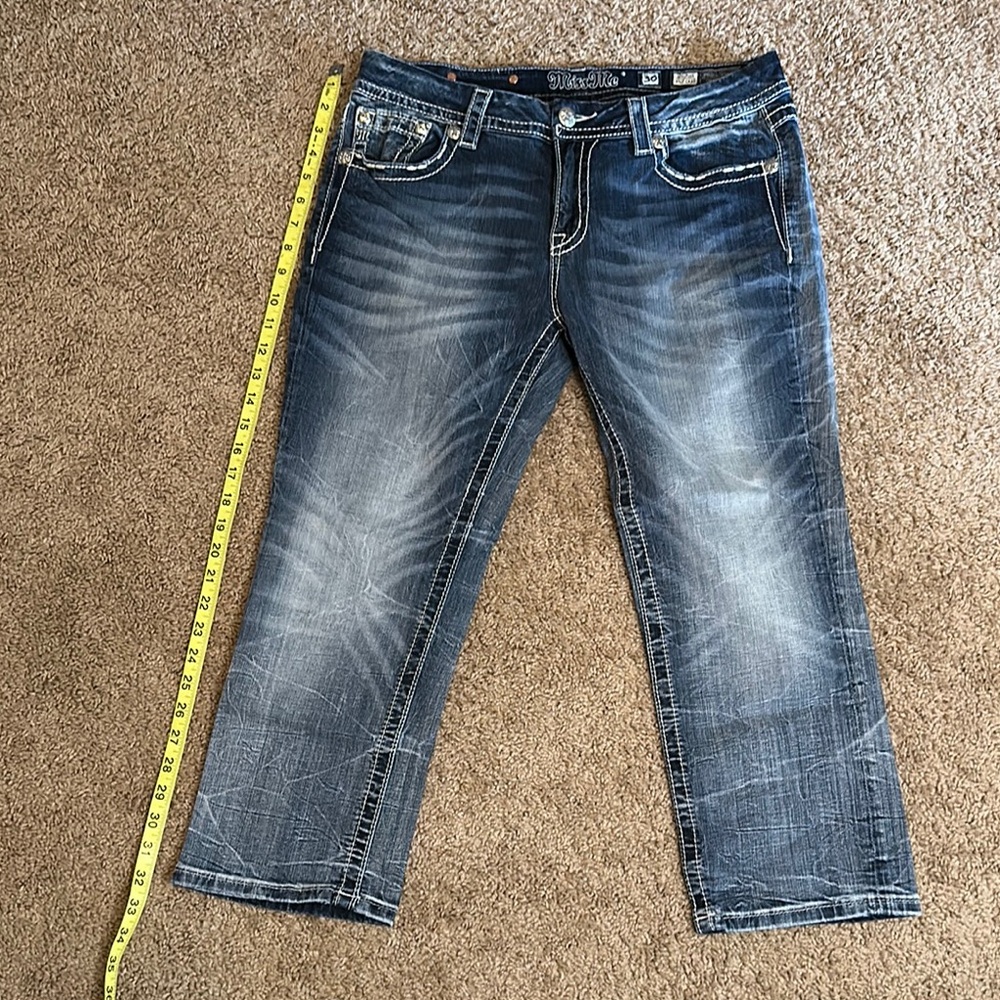 Miss Me Blue Relaxed Jeans with Vintage Fade